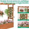 LEADZM pflanzkübel mit rankgitter, Holz Blumenkasten mit rankgitter Ablauflöchern, Hochbeet Balkon für Kletterpflanzen & hängende (Standardausgabe(110 x 45 x 113 cm)) - Thumbnail 4