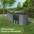 Arebos Hochbeet oval Metall 240x80x78 cm Anthrazit | Gartenbeet verzinkter Stahl rostfrei mit Gummikante 1170 L, Stabil mit Querstreben | Gemüsebeet ideal für den Garten | für Gemüse, Kräuter & Blumen - Thumbnail 5