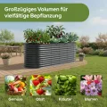 Arebos Hochbeet oval Metall 240x80x78 cm Anthrazit | Gartenbeet verzinkter Stahl rostfrei mit Gummikante 1170 L, Stabil mit Querstreben | Gemüsebeet ideal für den Garten | für Gemüse, Kräuter & Blumen - Thumbnail 8