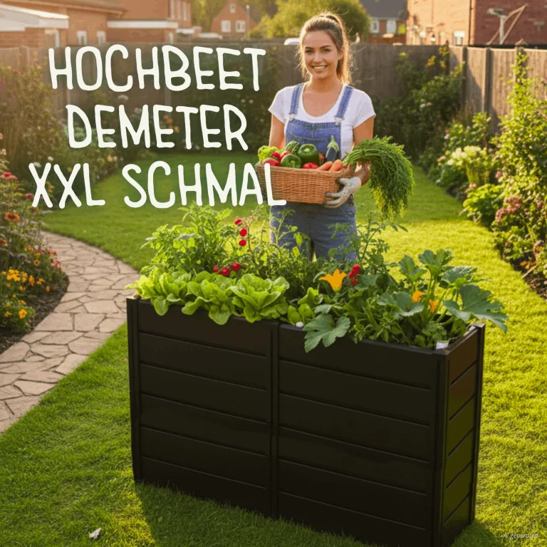 KHW Hochbeet Demeter XXL Schmal | 158×44×92 cm Garten Hochbeet | 588L Pflanzvolumen | 100% recycelter Kunststoff | wetterfest & UV-beständig | werkzeuglose Steckmontage | Anthrazit | Made in Germany – Bild 8