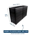 KHW Hochbeet Demeter XXL Schmal | 158×44×92 cm Garten Hochbeet | 588L Pflanzvolumen | 100% recycelter Kunststoff | wetterfest & UV-beständig | werkzeuglose Steckmontage | Anthrazit | Made in Germany - Thumbnail 2