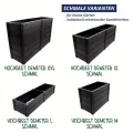 KHW Hochbeet Demeter XXL Schmal | 158×44×92 cm Garten Hochbeet | 588L Pflanzvolumen | 100% recycelter Kunststoff | wetterfest & UV-beständig | werkzeuglose Steckmontage | Anthrazit | Made in Germany - Thumbnail 5