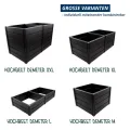 KHW Hochbeet Demeter XXL Schmal | 158×44×92 cm Garten Hochbeet | 588L Pflanzvolumen | 100% recycelter Kunststoff | wetterfest & UV-beständig | werkzeuglose Steckmontage | Anthrazit | Made in Germany - Thumbnail 6