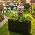 KHW Hochbeet Demeter XXL Schmal | 158×44×92 cm Garten Hochbeet | 588L Pflanzvolumen | 100% recycelter Kunststoff | wetterfest & UV-beständig | werkzeuglose Steckmontage | Anthrazit | Made in Germany - Thumbnail 8