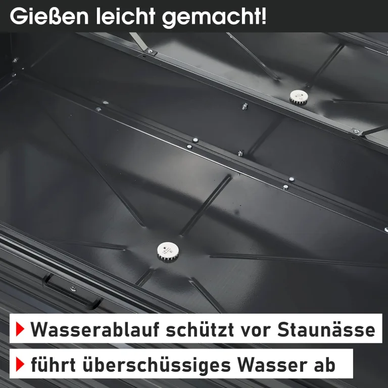 BRAST 2in1 Hochbeet mit Alu Gewächshaus-Aufsatz | Integriertes Drainage-System | 2 Größen zur Auswahl | wetterfest | 4mm Hohlkammerplatten | 2 Pflanzwannen | Pflanzbeet | 120x120x166cm – Bild 8