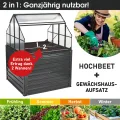 BRAST 2in1 Hochbeet mit Alu Gewächshaus-Aufsatz | Integriertes Drainage-System | 2 Größen zur Auswahl | wetterfest | 4mm Hohlkammerplatten | 2 Pflanzwannen | Pflanzbeet | 120x120x166cm - Thumbnail 2