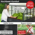 BRAST 2in1 Hochbeet mit Alu Gewächshaus-Aufsatz | Integriertes Drainage-System | 2 Größen zur Auswahl | wetterfest | 4mm Hohlkammerplatten | 2 Pflanzwannen | Pflanzbeet | 120x120x166cm - Thumbnail 3