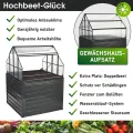 BRAST 2in1 Hochbeet mit Alu Gewächshaus-Aufsatz | Integriertes Drainage-System | 2 Größen zur Auswahl | wetterfest | 4mm Hohlkammerplatten | 2 Pflanzwannen | Pflanzbeet | 120x120x166cm - Thumbnail 7