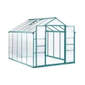 Gewächshaus Aluminium mit Fundament 361x238cm - 8,59m² Tomatenhaus winterfestes Gewächshaus in Grau - stabiles Gartengewächshaus für Balkon & Garten (Grün, 361*238*210cm) - Thumbnail 9