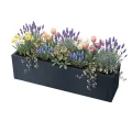 Metzler Hochbeet S für den Garten | kompakte Größe | Pulverbeschichteter Stahl in Anthrazit RAL 7016 | Witterungsbeständiges Metall-Gartenbeet, Pflanzenbeet, Blumenhochbeet | 25 x 100 x 27 cm - Thumbnail 1