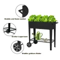 Hochbeet Metall mit Rädern und Ablage 108 x51x80cm, Blumenkasten Frühbeet Kräuterbeet Pflanzenbeet, Gemüsebeet Gartenbeet Blumenkübel für Balkon，Garten，Anthrazit - Thumbnail 3