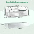 COSTWAY 3 in 1 Gewächshaus mit Hochbeet, Metall Pflanzkasten, PVC-Folie, Blumenbeet mit Zwei Fenstern, Rechteckiges Frühbeet für Blumen, Kräuter im Garten, Terrasse und Balkon (202 x 101 x 81 cm) - Thumbnail 3