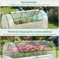 COSTWAY 3 in 1 Gewächshaus mit Hochbeet, Metall Pflanzkasten, PVC-Folie, Blumenbeet mit Zwei Fenstern, Rechteckiges Frühbeet für Blumen, Kräuter im Garten, Terrasse und Balkon (202 x 101 x 81 cm) - Thumbnail 5
