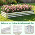 COSTWAY 3 in 1 Gewächshaus mit Hochbeet, Metall Pflanzkasten, PVC-Folie, Blumenbeet mit Zwei Fenstern, Rechteckiges Frühbeet für Blumen, Kräuter im Garten, Terrasse und Balkon (202 x 101 x 81 cm) - Thumbnail 8