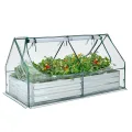 COSTWAY 3 in 1 Gewächshaus mit Hochbeet, Metall Pflanzkasten, PVC-Folie, Blumenbeet mit Zwei Fenstern, Rechteckiges Frühbeet für Blumen, Kräuter im Garten, Terrasse und Balkon (202 x 101 x 81 cm) - Thumbnail 10