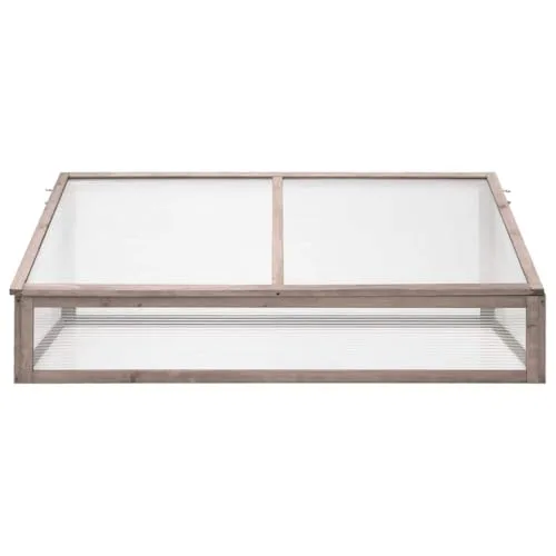 ACAGALA Gewächshaus 110x56x39 cm, Frühbeet aus Massives Tannenholz und PC-Platte, Hochbeet Kasten Mini Gewächshaus Frühbeetkasten für Pflanzen im Frühjahr, Klappdeckels, Grau – Bild 9