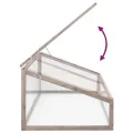 ACAGALA Gewächshaus 110x56x39 cm, Frühbeet aus Massives Tannenholz und PC-Platte, Hochbeet Kasten Mini Gewächshaus Frühbeetkasten für Pflanzen im Frühjahr, Klappdeckels, Grau - Thumbnail 4
