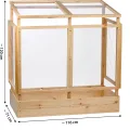 dobar® Tomatenhaus aus Holz mit PVC-Schutzscheiben kleines Gewächshaus für Tomaten, Gurken & Gemüse im Gartenbeet Pflanzenhaus mit Rankhilfe für geschützten Gemüseanbau 116 x 71 x 120 cm - Thumbnail 2