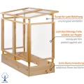 dobar® Tomatenhaus aus Holz mit PVC-Schutzscheiben kleines Gewächshaus für Tomaten, Gurken & Gemüse im Gartenbeet Pflanzenhaus mit Rankhilfe für geschützten Gemüseanbau 116 x 71 x 120 cm - Thumbnail 3