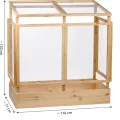 dobar® Tomatenhaus aus Holz mit PVC-Schutzscheiben kleines Gewächshaus für Tomaten, Gurken & Gemüse im Gartenbeet Pflanzenhaus mit Rankhilfe für geschützten Gemüseanbau 116 x 71 x 120 cm - Thumbnail 9