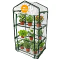 Balkon Frühbeet Foliengewächshaus für Kräuter, Tomaten & Co, 68 x 49 x 128 cm, Foliengewächshaus Gewächshaus mit 3 Etagen - Thumbnail 8