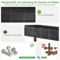 Hochbeet 120x44x70cm, Metall Hochbeet mit Rollen & Griff, 3 Haken & Vlieseinlage, Für Gemüse Blumen Kräuter, Garten Balkon Terrasse (2 Stück Schwarz) - Thumbnail 4