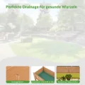Hochbeet 120x44x70cm, Metall Hochbeet mit Rollen & Griff, 3 Haken & Vlieseinlage, Für Gemüse Blumen Kräuter, Garten Balkon Terrasse （2 Stück Teak Optik） - Thumbnail 5