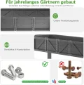 Hochbeet 183x44x73cm, Wetterfestes Pflanzkübel Außen mit Ablagefach, 6 Haken & 2 Vlieseinlagen, Für Gemüse Blumen Kräuter, Garten Balkon Terrasse (2 Stücke Grau) - Thumbnail 4