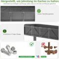 Hochbeet 120x44x70cm, Metall Hochbeet mit Rollen & Griff, 3 Haken & Vlieseinlage, Für Gemüse Blumen Kräuter, Garten Balkon Terrasse （2 Stück Grau） - Thumbnail 5