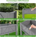 Hochbeet 120x44x70cm, Metall Hochbeet mit Rollen & Griff, 3 Haken & Vlieseinlage, Für Gemüse Blumen Kräuter, Garten Balkon Terrasse （2 Stück Grau） - Thumbnail 7