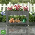 Hochbeet 120x44x70cm, Metall Hochbeet mit Rollen & Griff, 3 Haken & Vlieseinlage, Für Gemüse Blumen Kräuter, Garten Balkon Terrasse （2 Stück Grau） - Thumbnail 8