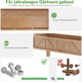 Hochbeet 183x44x73cm, Wetterfestes Pflanzkübel Außen mit Ablagefach, 6 Haken & 2 Vlieseinlagen, Für Gemüse Blumen Kräuter, Garten Balkon Terrasse (2 Stücke Teak Optik) - Thumbnail 4