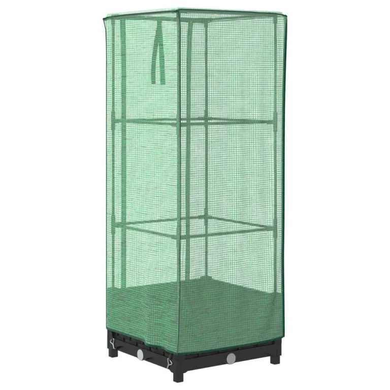 Hochbeet mit Gewächshaus Aufsatz 40x40x123 cm Rattan Optik Frühbeet für Tomaten Gemüse Kräuter Balkon Garten inklusive wasserdichter Abdeckung und Stabiler Eisenkonstruktion – Bild 6