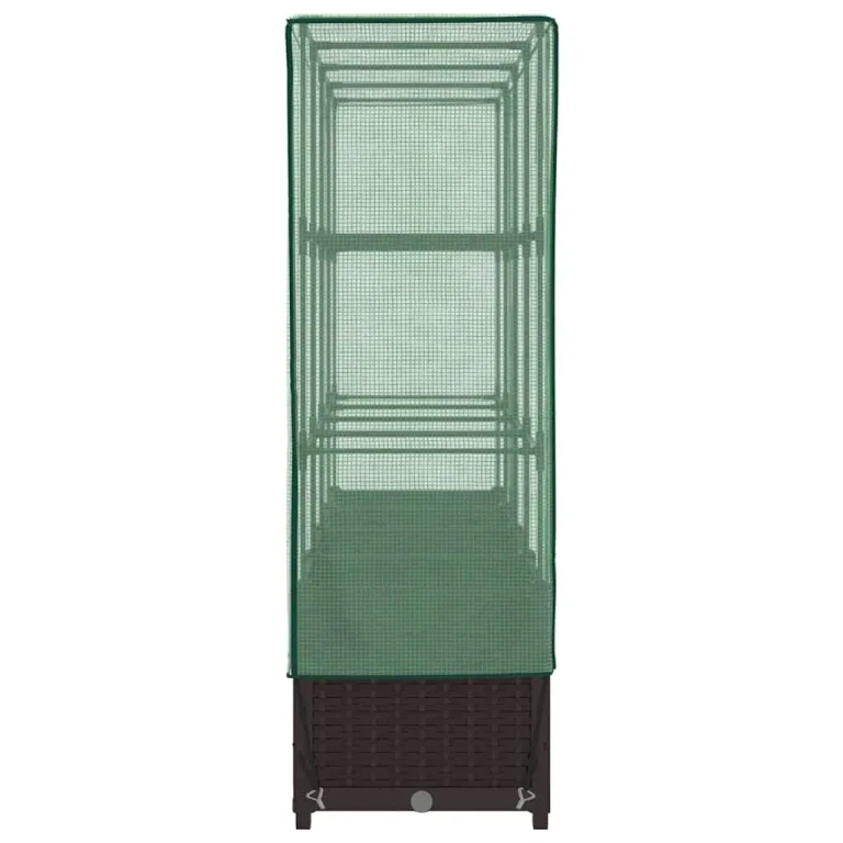 Hochbeet mit Gewächshaus Aufsatz 160x40x138 cm Rattan Optik Frühbeet für Tomaten Gemüse Kräuter, Stabiles PP Beet mit Eisenrahmen & Wasserdichter PE Abdeckung für Garten Balkon Terrasse – Bild 5