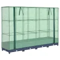 Hochbeet mit Gewächshausabdeckung 160x40x123 cm Rattanoptik für Garten und Balkon, Stabiles PP Beet mit Eisenrahmen wasserdichter PE Abdeckung zum Schutz von Gemüse und Pflanzen - Thumbnail 2