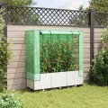 Hochbeet mit Gewächshaus Frühbeet Aufsatz Rattan Optik 120x40x138 cm Tomatenhaus Gemüsebeet Balkon Garten Stabiles Design Wasserdicht - Thumbnail 3