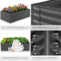tectake® Hochbeet verzinkter Stahl, 200x100x62cm, abgerundete Kanten, 1200 L, mit Handschuhen, Gartenhochbeet, Pflanzbeet, Gemüsebeet, Kräuterbeet, Pflanzkasten, Gartenbeet, Blumenbeet, Metallhochbeet - Thumbnail 4