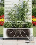 Hochbeet mit Sichtschutz, Metall Pflanzkasten mit Rankgitter und Rollen, freistehender Pflanzkübel 33cm tief, wetterfest für Blumen und Kletterpflanzen - Ideal für Garten, Balkon und Terrasse (Weiß) - Thumbnail 5