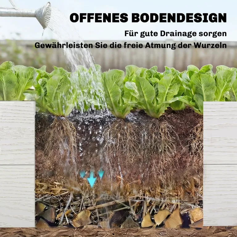 Outsunny Hochbeet 3-stufig Stapelbar Gartenbeet mit Offenem Boden, modulares Kräuterbeet DIY Montage Kunststoff Pflanzkasten Pflanzkübel für Garten Balkon 120 x 80 x 64 cm Weiß – Bild 8