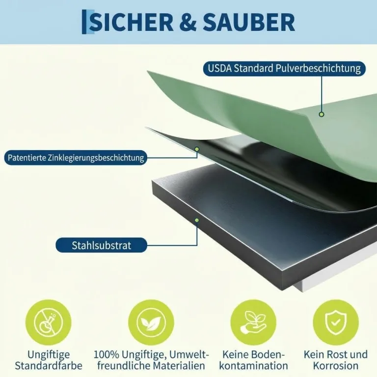 2er Set Verzinkte Stahl Hochbeete Mit Sicherheitskante 240x60x45cm – Robustes Metall Hochbeet für Gemüse Blumen – Rostbeständig, Ergonomische Höhe, Einfache Montage – Pflanzbeet Garten Outdoor Beige – Bild 7