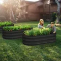 Hochbeet aus verzinktem Stahl in Schwarz – Bodenloses Gartenbeet für Gemüse, Kräuter & Blumen – Rostbeständiger Pflanzkasten mit Sicherheitskanten – Stabil, Witterungsbeständig & Einfache Montage - Thumbnail 4