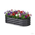 Hochbeet aus verzinktem Stahl in Schwarz – Bodenloses Gartenbeet für Gemüse, Kräuter & Blumen – Rostbeständiger Pflanzkasten mit Sicherheitskanten – Stabil, Witterungsbeständig & Einfache Montage - Thumbnail 1