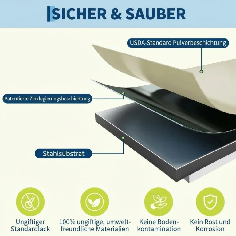 2er Set Verzinkte Stahl Hochbeete Mit Sicherheitskante 240x60x45cm – Robustes Metall Hochbeet für Gemüse Blumen – Rostbeständig, Ergonomische Höhe, Einfache Montage – Pflanzbeet Garten Outdoor, Beige – Bild 4