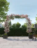 Gartenbogen Rankhilfe aus Metall für Kletterpflanzen – Stabiler Rosenbogen Garten, Rankbogen für Rosen, Clematis & Gemüse – Hochzeitsbogen, Ballonbogen, Foto Hintergrund für Party & Hochbeet, 220cm - Thumbnail 4