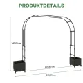 Gartenbogen Rankhilfe aus Metall für Kletterpflanzen – Stabiler Rosenbogen Garten, Rankbogen für Rosen, Clematis & Gemüse – Hochzeitsbogen, Ballonbogen, Foto Hintergrund für Party & Hochbeet, 220cm - Thumbnail 6
