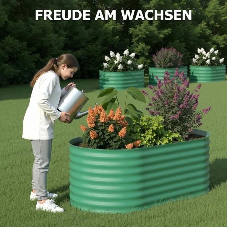 2er Set Verzinkte Stahl Hochbeete 120x60x60cm – Robustes Metall Hochbeet für Gemüse, Kräuter & Blumen – Rostbeständig, Ergonomische Höhe, Einfache Montage – Pflanzbeet Garten Outdoor, Grün – Bild 6