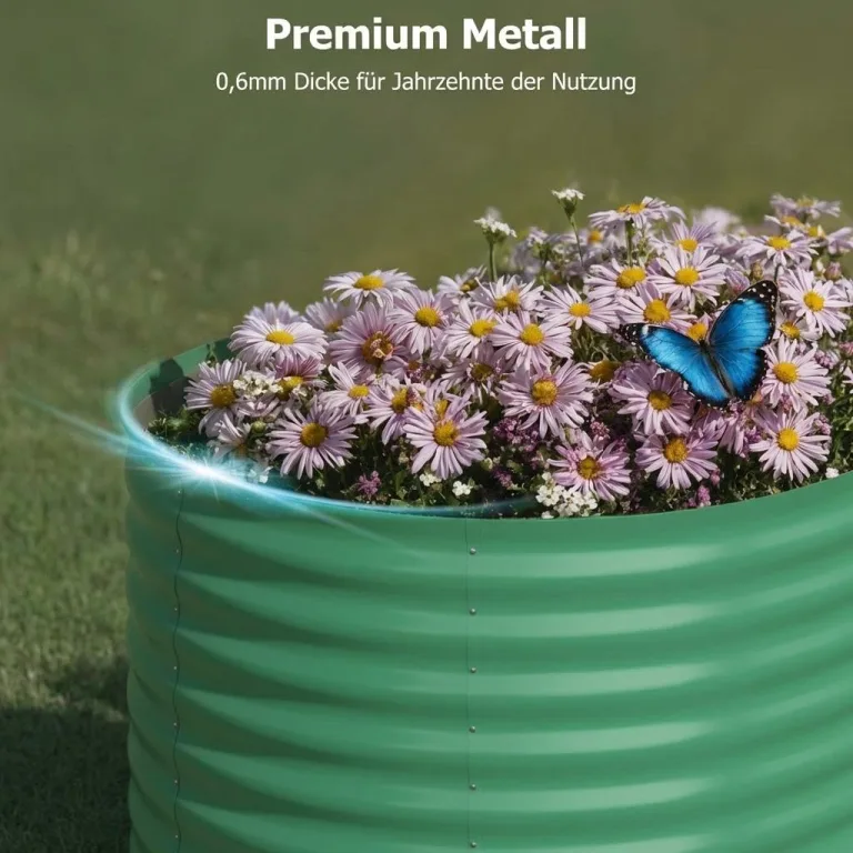 2er Set Verzinkte Stahl Hochbeete 120x60x60cm – Robustes Metall Hochbeet für Gemüse, Kräuter & Blumen – Rostbeständig, Ergonomische Höhe, Einfache Montage – Pflanzbeet Garten Outdoor, Grün – Bild 7