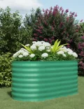 2er Set Verzinkte Stahl Hochbeete 120x60x60cm – Robustes Metall Hochbeet für Gemüse, Kräuter & Blumen – Rostbeständig, Ergonomische Höhe, Einfache Montage – Pflanzbeet Garten Outdoor, Grün - Thumbnail 2
