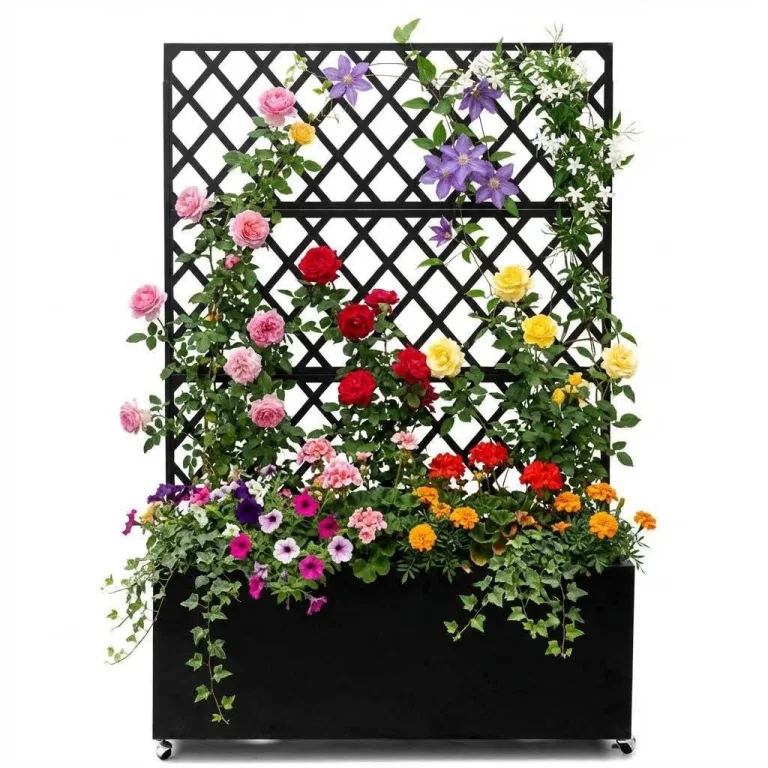 Metall Hochbeet Schwarz, Robustes Eisen Pflanzbeet mit Boden, Stabiler Pflanzrahmen, Wetterfest & Langlebig, Ideal für Garten, Balkon, Terrasse & Rasen, Pflanzkasten für Blumen & Gemüse, 46x46x30cm – Bild 9
