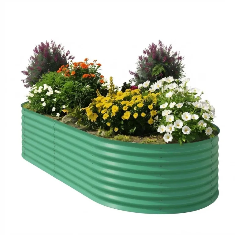 Verzinktes Metall Hochbeet Hoch – Rostbeständiges Gartenhochbeet für Gemüse, Kräuter & Blumen – Robuster Pflanzkasten für Garten, Terrasse oder Rasen – Wetterfest & Einfache Montage, Grün – Bild 1